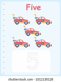 Printable worksheet for kindergarten and preschool. We train to write numbers and letters
