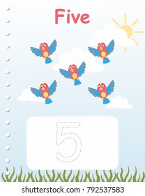 Printable worksheet for kindergarten and preschool. We train to write numbers and letters
