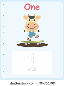 Printable worksheet for kindergarten and preschool. We train to write numbers and letters
