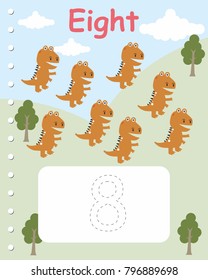 Printable worksheet for kindergarten and preschool. We train to write numbers and letters