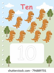 Printable worksheet for kindergarten and preschool. We train to write numbers and letters