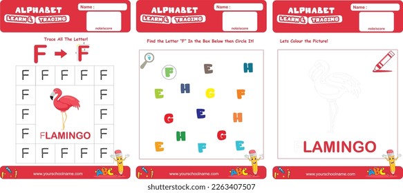 printable worksheet learning alphabet and trace D E F,  find alphabet and coluring for kids, kindergarden