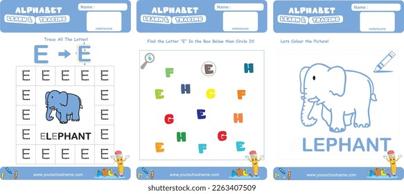 printable worksheet learning alphabet and trace D E F,  find alphabet and coluring for kids, kindergarden