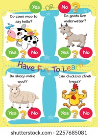 Printable Worksheet for Logic Kid Task Answer Question It's a yes or no game. Learn about kids' education activities. Children learn and play brain games.