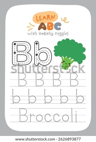 Printable worksheet for tracing healthy vegetables to help kids practice writing skills and learn to recognize different vegetables in a fun and educational way