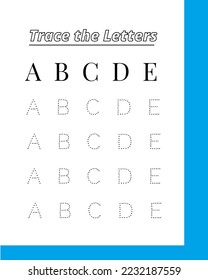 Printable Worksheet | Tracing Uppercase Letters from A to E|Kids Learning Material