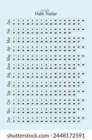 Printable Yearly Habit Tracker Vector 