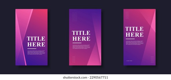 PrintCreative Story Package background. colorful, purple and pink gradations, elegant style