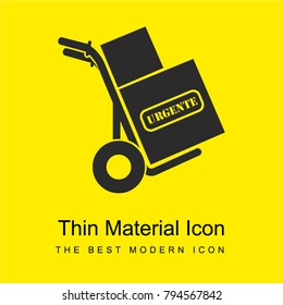 Printed boxes transportation bright yellow material minimal icon or logo design