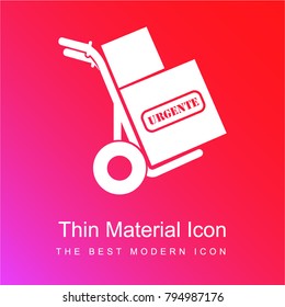 Printed boxes transportation red and pink gradient material white icon minimal design