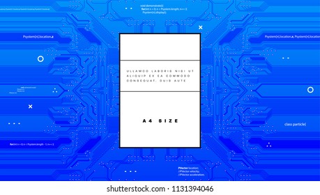 Printed circuit board abstract background for quantum computing and artificial intelligence presentation design. Eps10 vector illustration