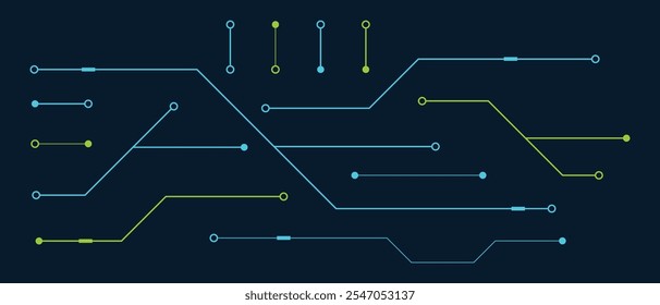 Printed circuit board. Abstract futuristic circuit board. Hi tech digital circuit board. Futuristic technology design elements. Vector illustration