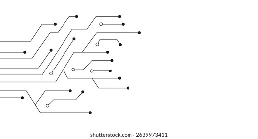 Printed circuit board. Abstract futuristic circuit board. Hi tech digital circuit board. Futuristic technology design elements. Vector illustration	