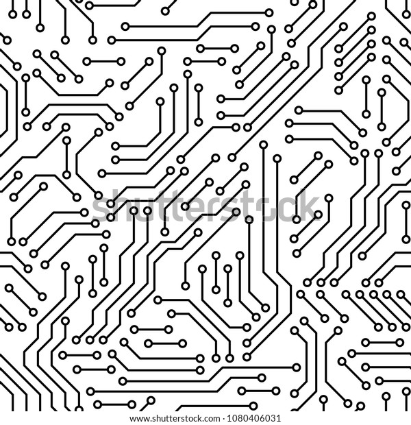 Printed Circuit Board Black White Computer Stock Vector (Royalty Free ...