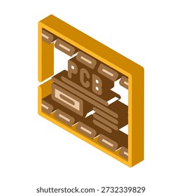 Printed circuit board components and electronic hardware elements are neatly organized on an isometric shelf, representing technology, manufacturing, and supply chain concepts