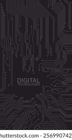 Printed circuit board diagram of digital device. Vector illustration. Sketch for creativity.