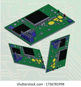 placa de circuito impreso con componentes electrónicos