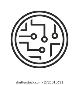 Icono de placa de circuito impreso, símbolo de tecnología
