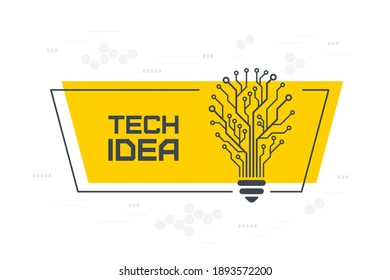 Printed Circuit Board Light Bulb Quotation Speech Bubble With Copy Space, New Technology Idea