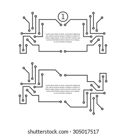 printed circuit board like quote text. concept of futuristic, engineering, textbox template, cpu, print, emitting. isolated on white background. flat style trend modern logo design vector illustration