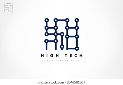 Printed circuit board logo vector. Computer Networking logo. Electronic Systems Design.