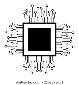 printed circuit board or motherboard. lines and dots connect. high-tech technology data. Electrical board, digital tech, cpu, chip, white background