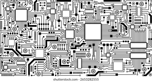Una placa de circuito impreso sobre un fondo transparente