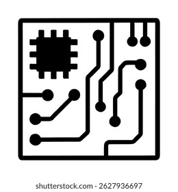 Printed Circuit Board (PCB) Layout with Microchip – Representation of Electronic Components, Connectivity, and Digital Technology