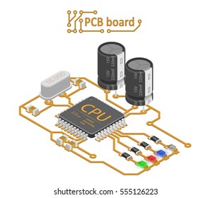 Printed circuit board (PCB) with mounted elements