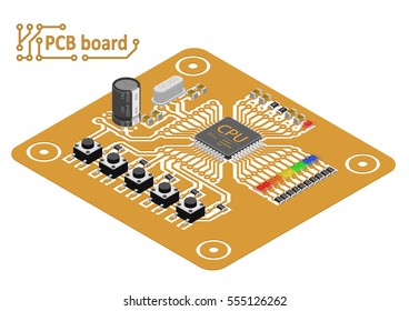 Printed circuit board (PCB) with mounted elements