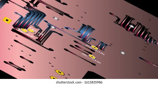 printed circuit board (PCB) with no components fit (Macro)