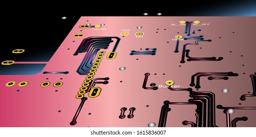 printed circuit board (PCB) with no components fit (Macro)
