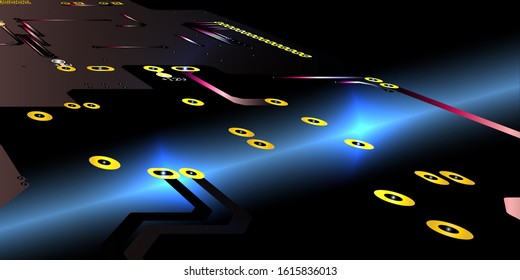 printed circuit board (PCB) with no components fit (Macro)