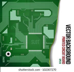 Printed Circuit Board Vector Background Green EPS10