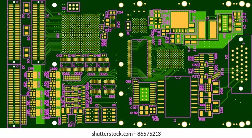 The printed circuit board. Without electronic components