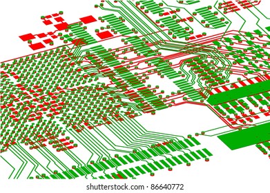 The printed circuit board. Without electronic components