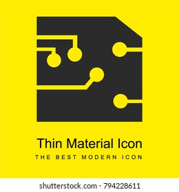Printed circuit bright yellow material minimal icon or logo design