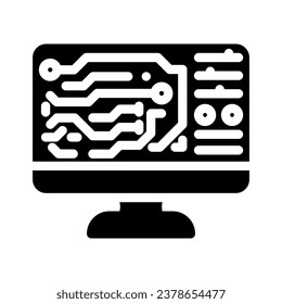 Schaltkreisdesign-Elektronik-Symbol-Vektorgrafik. elektronische Signatur für gedruckte Schaltungen. einzelne Symbolillustration
