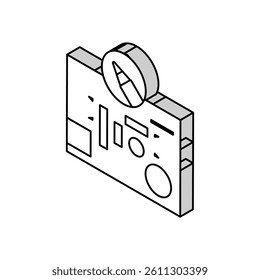 printed circuit design electronics isometric icon vector. printed circuit design electronics sign. isolated symbol illustration