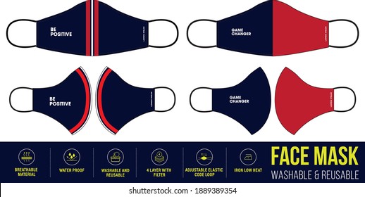 Printed Clothing medical Face mask design, Reusable Clothing Face mask design with digital print and Fabric feature details, Washable medical Face mask, Fashionable medical face mask design