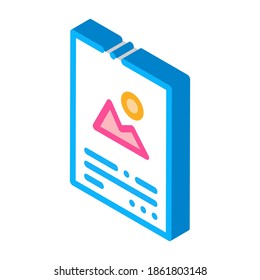 printed color paper icon vector. isometric printed color paper sign. color isolated symbol illustration