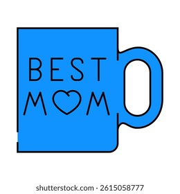 printed cup line icon vector. printed cup sign. isolated symbol illustration