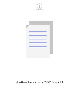 Printed Document Icon symbol vector illustration isolated on white background