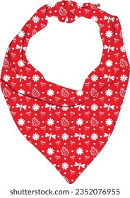 Printed Dog Bandana Illustration editable file. You can add your print and you can change any color as well.