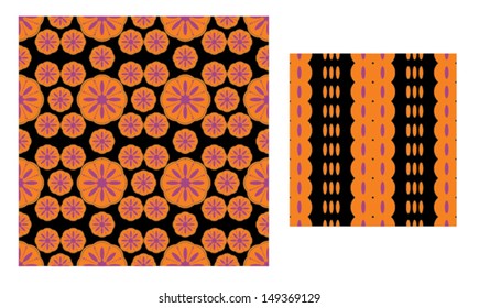 Printed geometrical pattern pink, orange, black