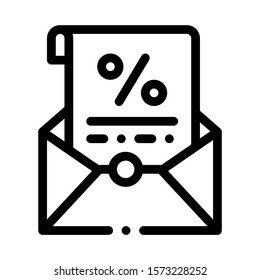 Printed Interest Letter Icon Vector. Outline Printed Interest Letter Sign. Isolated Contour Symbol Illustration