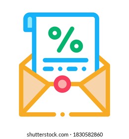 Vector de iconos de la carta de interés impresa. Signo de la carta de interés impresa de esquema. Ilustración de símbolo de contorno aislado