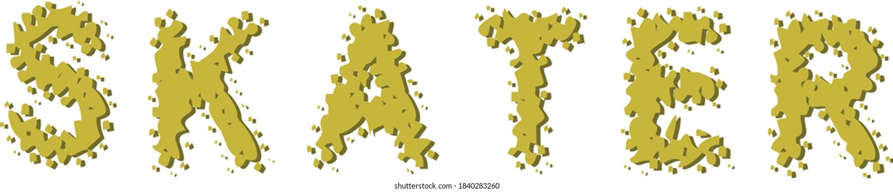 printed letters for t shirts vector