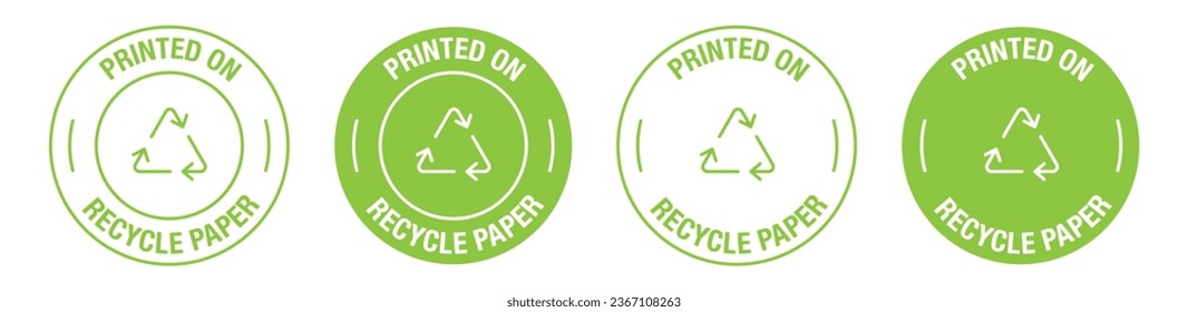 Printed on recycle paper vector symbol set