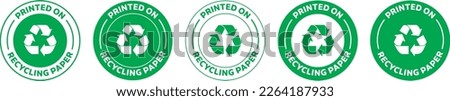 Printed on recycling paper icon. isolated black Vector illustration. [[stock_photo]] © 